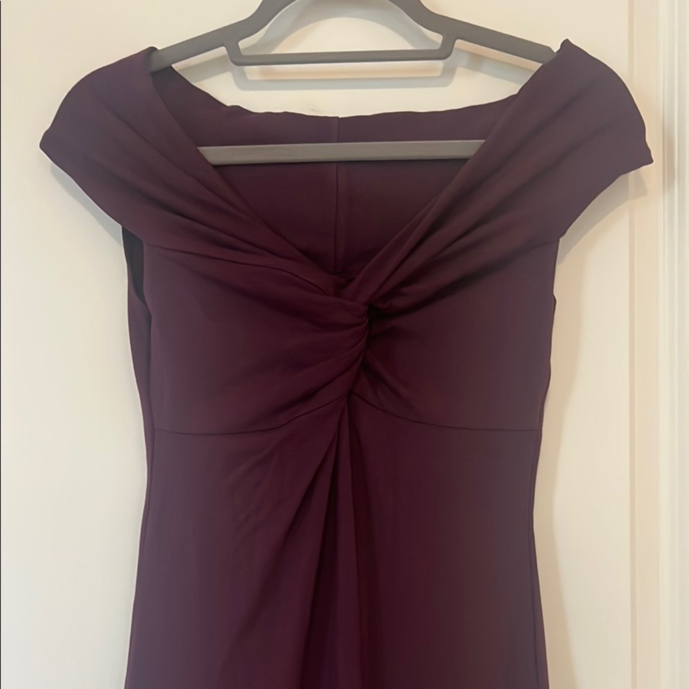 NWT- Darong Plum Color Off the Shoulder Cap Sleeve Sheath Maxi Dress
